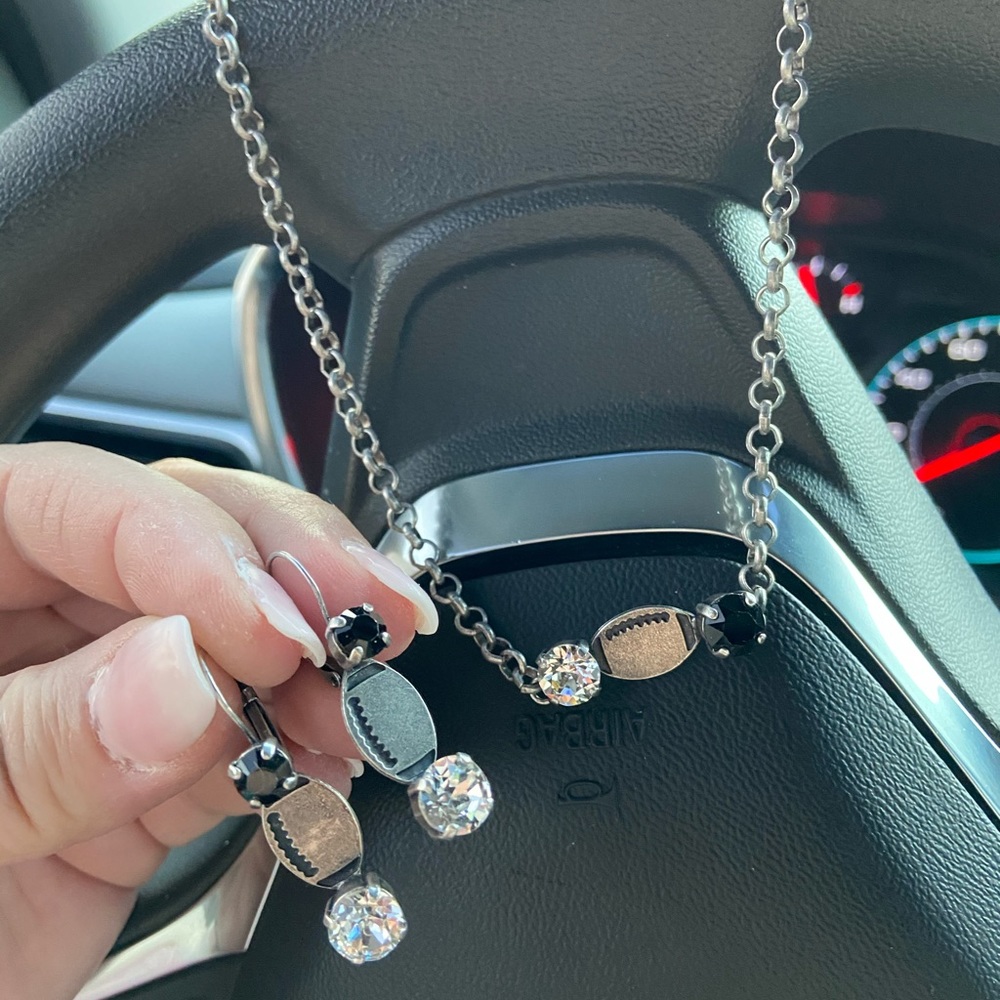 Football Necklace and earrings